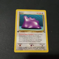 NM Pokemon Cards 1st Edition Ditto 18/62 Fossil Set Non-holo - Image 1