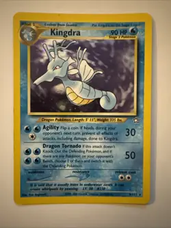 Pokemon TCG Kingdra Unlimited Holo Rare Card Neo Genesis 8/111 - Image 1
