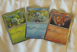 Pokemon 151 Poster Collection Box Promo 3 Card Set Bulbasaur Charmander Squirtle - Image 1