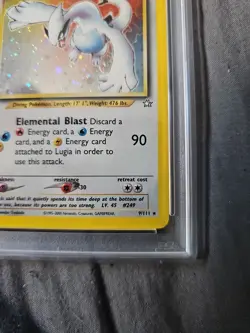 Pokemon TCG Lugia Neo Genesis PSA VG 3 9/111 Holo Rare 2000 WOTC Vintage Card - Image 3