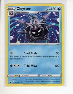 CLOYSTERL SWORD & SHIELD BASE SET RARE NON-HOLO FOIL POKEMON CARD 041/202 NM/M - Image 1