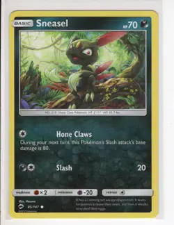 SNEASEL BURNING SHADOWS SET POKEMON CARD 85/147 LP - Image 1