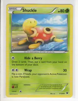 SHUCKLE FATES COLLIDE SET POKEMON CARD 1/124 LP - Image 1