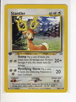 STANTLER 1ST EDITION NEO GENESIS SET POKEMON CARD 76/111 EX/NM - Image 1