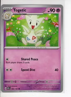 TOGETIC OBSIDIAN FLAMES SET POKEMON CARD 084/197 NM/M - Image 1