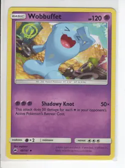 WOBBUFFET BURNING SHADOWS SET POKEMON CARD 49/147 VG - Image 1