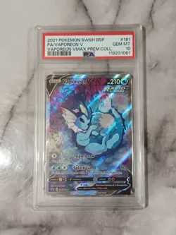 Vaporeon V SWSH181 SWSH: Sword & Shield Promo Cards Holo PSA 10 - Image 1