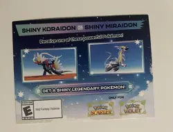 Shiny Koraidon & Miraidon Pokemon Scarlet Violet Code Card - Gamestop - Image 1