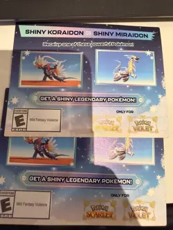 Shiny Koraidon & Miraidon Pokemon Scarlet Violet Code Card - Gamestop - Image 1