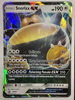 Snorlax GX SM05 - Sun & Moon Black Star Promo Holo JUMBO Pokemon Card - Image 1