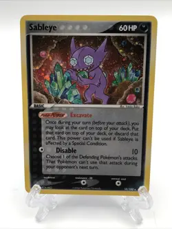 Pokemon Sableye EX Crystal Guardians Holo 10/100 Trading Card MP - Image 1