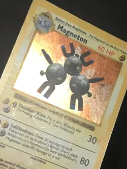 Pokemon TCG Magneton Base Set Holo Rare Card 9/102 WOTC HP - Image 2