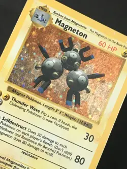 Pokemon TCG Magneton Base Set Holo Rare Card 9/102 WOTC HP - Image 3