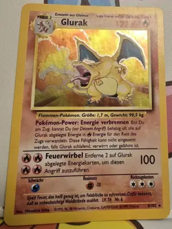 Pokemon TCG - Charizard (Glurak) - Base Set 4/102 Rare Holo 1999 - German Card - Image 1