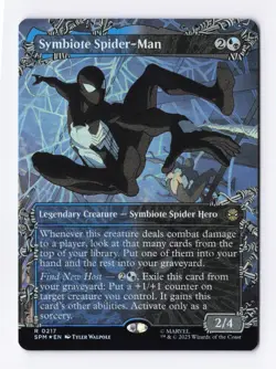 Symbiote Spider-Man (Borderless) (Foil) 0217 (R) MTG Marvel's Spider-Man (SPM) - Image 1