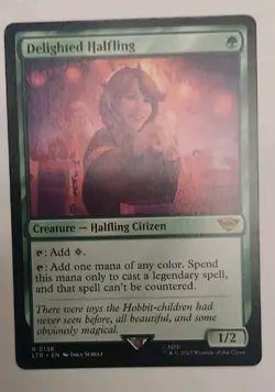 NM Delighted Halfling, MTG, Lord of the Rings, Magic the Gathering, 158 - Image 1