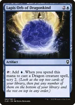 NM Foil Lapis Orb of Dragonkind, MTG, Baldur's Gate, Magic, 82 - Image 1