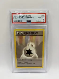 1999 POKEMON BASE SET UNLIMITED #96 DOUBLE COLORLESS ENERGY PSA 8 - Image 1