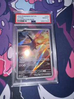 2024 POKEMON SSP EN-SURGING SPARKS ILLUSTRATION RARE #203 LATIOS PSA 10 - Image 1