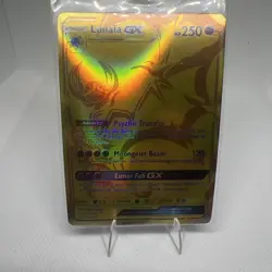 Pokemon Lunala GX Secret Gold Full Art 172/156 Sun & Moon Ultra Prism- Near Mint - Image 1