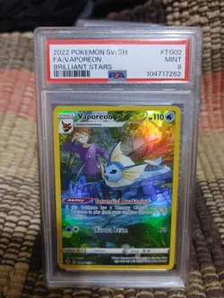 Vaporeon - PSA 9 MINT - 2022 Pokemon SWSH Brilliant Stars - Full Art - #TG02 - Image 1