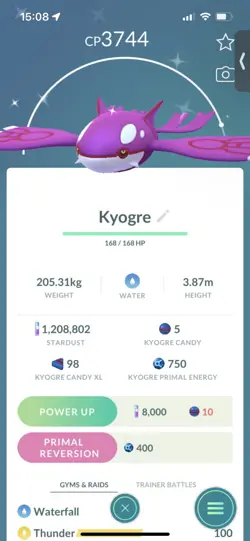 Pokemon Go Shiny Legendary Kyorge ( High CP ) - Image 1