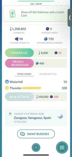 Pokemon Go Shiny Legendary Kyorge ( High CP ) - Image 2