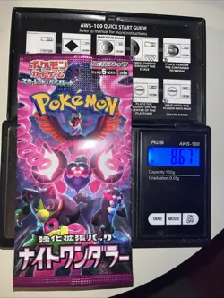 Heavy 8.67g Pokemon Sealed Japanese Night Wanderer Booster Pack - Image 1