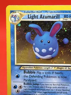Pokemon TCG Neo Destiny Light Azumarill Holo Rare 13/105 Vintage WOTC MP - Image 2
