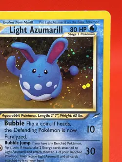 Pokemon TCG Neo Destiny Light Azumarill Holo Rare 13/105 Vintage WOTC MP - Image 3