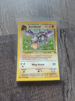 Aerodactyl 1/62 Fossil Square Corner Error Hand Cut From Factory Sheet Pokemon - Image 1