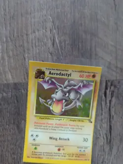 Aerodactyl 1/62 Fossil Square Corner Error Hand Cut From Factory Sheet Pokemon - Image 2