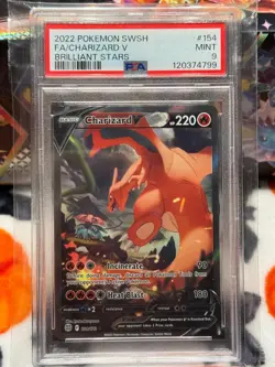 PSA 9 Charizard V - 154/172 - Brilliant Stars - Pokemon - PSA 10 regradeUUUU - Image 1