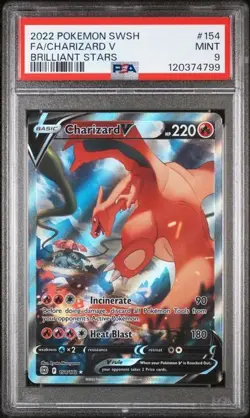 PSA 9 Charizard V - 154/172 - Brilliant Stars - Pokemon - PSA 10 regradeUUUU - Image 2