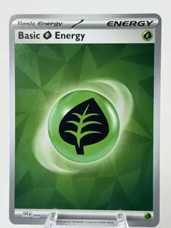 Basic Grass Energy SVE 009 Pokemon Prismatic Evolutions Reverse Holo - Image 2