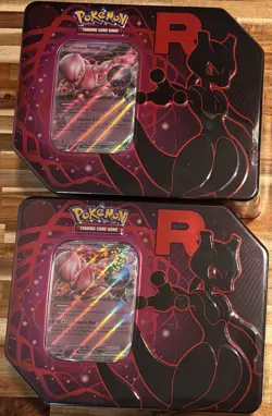 LOT OF 4 Pokemon TCG Destined Rivals Mewtwo Tin New Factory Sealed LOT OF 2 - Image 1