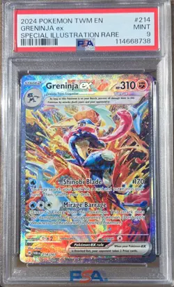 PSA 9 GRENINJA EX #214/167 POKEMON EN TWILIGHT MASQUERADE - Image 1