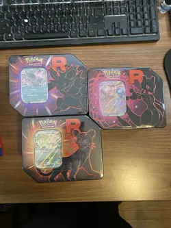 Pokemon Destined Rivals Team Rocket Tin Set of 3 (Mewtwo, Nidoking, Persian)-NEW - Image 1