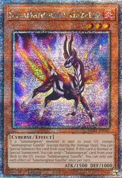 MP24-EN049 Salamangreat Gazelle Quarter Century Secret Rare 1st Ed NM YuGiOh TCG - Image 1