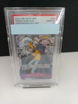 One Piece Card Trafalgar Law SR Manga Alt Art OP05-069 PSA10 Gem Mint - Image 1