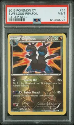 2016 Pokemon XY Steam Siege #85 Zweilous Reverse Foil PSA 9 Card MINT Free Ship! - Image 1