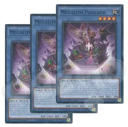 Yugioh - Megalith Phuloch x 3 - 1st Edition NM - Plus Free Holo Card - Image 1