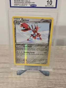 Pokemon Scizor Reverse Holo Card Boundaries Crossed 94 CCG 10 Gem Mint 2012 - Image 2