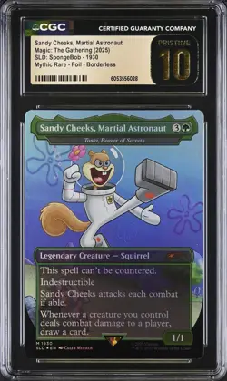 CGC 10 PRISTINE Sandy Cheeks, Martial Astronaut MTG Spongebob SLD Rainbow Foil - Image 1
