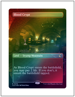 1x Blood Crypt, Foil, Borderless Art, Ravnica Clue Edition, Magic MTG NM - Image 1