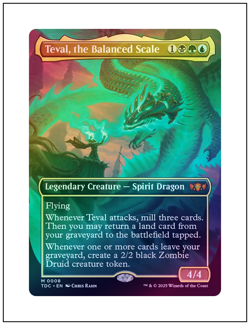 1x Teval, the Balanced Scale, Foil, Borderless Art, Magic MTG NM - Image 1