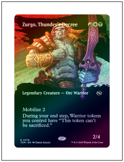 1x Zurgo, Thunder's Decree, Foil, Borderless Art, Magic MTG NM - Image 1