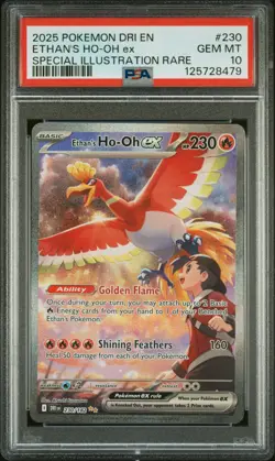 2025 POKEMON DRI EN-DESTINED RIVALS #230 ETHAN'S HO-OH EX PSA 10 - Image 1