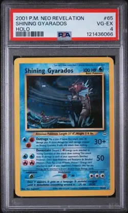 Pokemon Shining Gyarados Holo 2001 Neo Revelation Unlimited #65 PSA 4 VG-EX - Image 1