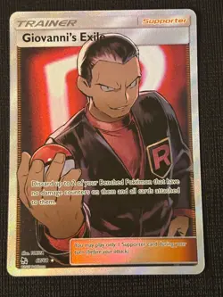 2019 POKEMON HIDDEN FATES GIOVANNI'S EXILE 67/68 ULTRA RAREFULL ART TRAINER HOLO - Image 1
